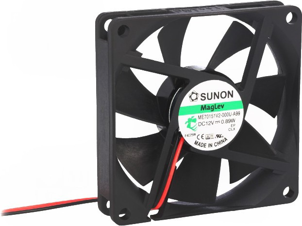 ME70151V2-000U-A99, Вентилятор осевой, 12В DC, 70x70x15мм, подшипник VAPO, 38,87куб.м/ч, 26,5дБА