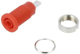 FCR73575R, Гнездо; "банан" 4мм; 24А; 1000ВDC; 24,5мм; красный; никелированные