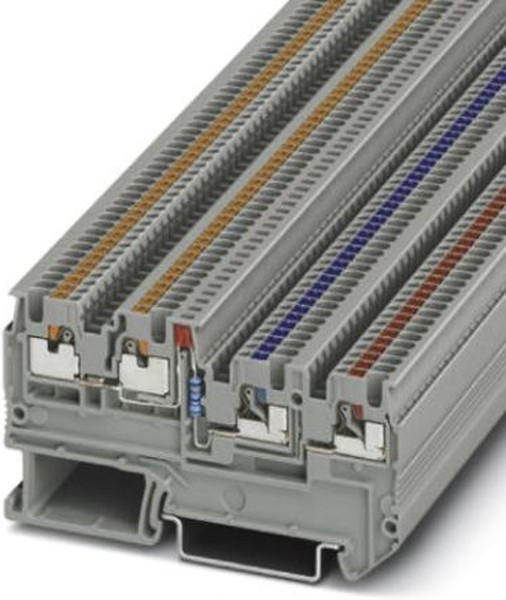 3244423, DIN Rail Terminal Blocks Sens/Act Term Block 26-14 AWG, Push-In