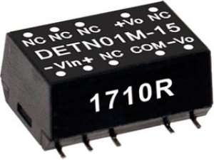 DETN01L-15, Преобразователь DC/DC, 1Вт, Uвх 4,5-5,5В, Uвых 15ВDC, Iвых 34мА