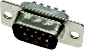 DB-9M, вилка 9 pin на кабель (пайка)