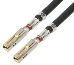 216300-1224, Rectangular Cable Assemblies MX150 F-F 300MM 14 AWG LEADS BK Au