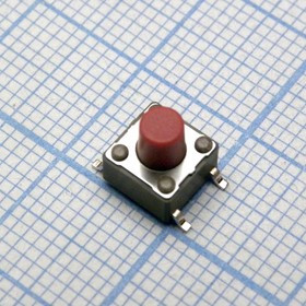 DTSM-63R-V-T/R, Tactile Switch, 1NO, 2.6N, 6.2 x 6.2mm, DTSM