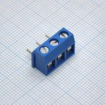 DG301R-5.0-03P-12, Клеммник винтовой, 3-контактный, 5мм, угловой