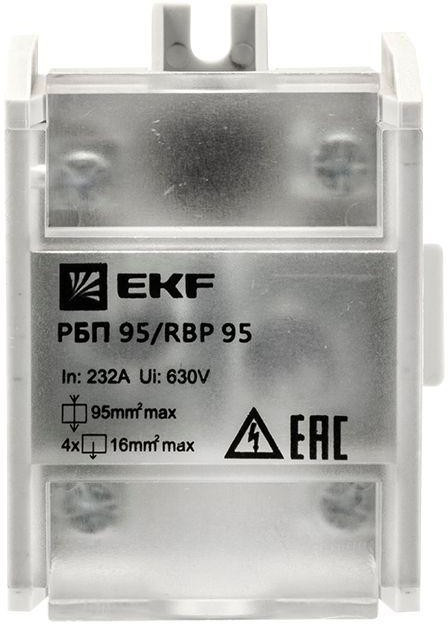 Блок распределительный проходной РБП 95 (1х95-4х16кв.мм) 232/100А PROxima EKF RBP-95-100 Блок распределительный проходной РБП 95 (1х95-4х16кв.мм) 232/100А PROxima EKF RBP-95-100