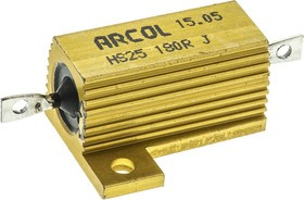 HS25 180R J, 180 25W Wire Wound Chassis Mount Resistor HS25 180R J ±5%