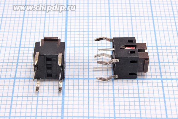 Переключатель тактовый, с подсветкой, красный, 6x6x7 мм, NO, 6 контактов; №9181 R ПКнТакт 6 x 6x 7,0\h 2,2\\NO\IL2Вкр\ 6P\SI-TLL62\