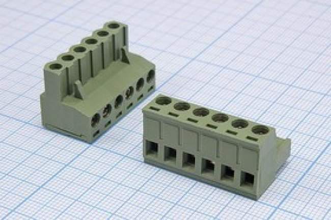 Клеммник наборный, 6 контактов, шаг 5мм, на кабель, L-KLS2-EDK-5.00-06P-4C; №15166K клеммн наборный \\6P5\каб\\L-KLS2- EDK-5.00-06P-4C