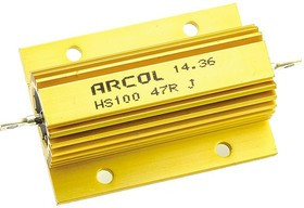 HS100 47R J, 47 100W Wire Wound Chassis Mount Resistor HS100 47R J ±5%