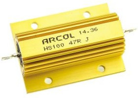 HS100 47R J, 47 100W Wire Wound Chassis Mount Resistor HS100 47R J ±5% HS100 47R J, 47 100W Wire Wound Chassis Mount Resistor HS100 47R J ±5%