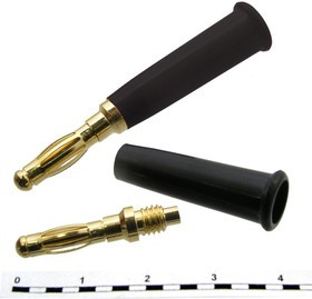 10-0068 b black, Штекер 10-0068 b чёрный, под пайку