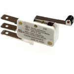 V19S05-N2Z200A06-K, микропереключатель SPDT длинная лапка с роликом 250В 5А фастон 6,3мм отв 2,9мм