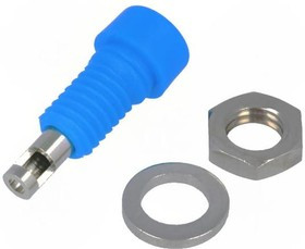 PJ224M5-BU, Гнездо, "банан" 2мм, 10А, 60ВDC, Длина: 17мм, синий, изолированный