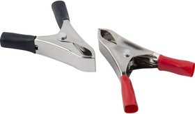 Зажимы "крокодилы" 10А 50мм 2шт(красный+черный) AV-010200