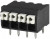TBLH10-350-04BK, Fixed Terminal Blocks Terminal block, screwless, High Temp, 3.5, Horizontal, 4, Black w Gray Button