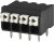 TBLH10-350-04BK, Fixed Terminal Blocks Terminal block, screwless, High Temp, 3.5, Horizontal, 4, Black w Gray Button