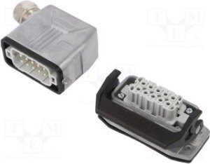 HCSTAA10PTBWSLTM20, Разъем: HDC, "папа" + "мама", Растр: 49,5x16мм, 250В, 16А, PIN: 10