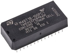 M48T18-100PC1, Часы реального времени, NVSRAM с учетом времени, параллельный интерфейс, 4.5В до 5.5В