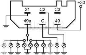 MFL 34, Реле указателей поворота и аварийной сигнализации