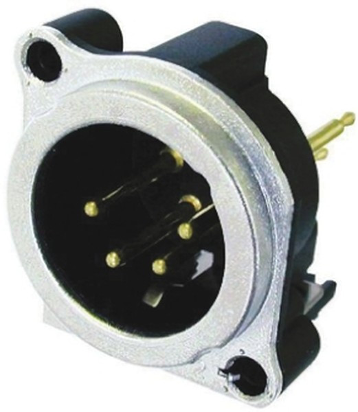 NC4MBV, XLR Connectors 4P M RECEPT B SER PCBV PN 1 GRD SEP NI