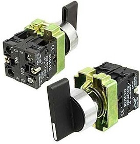 3SA8-BJ53, (длинная ручка), Переключатель поворотный серии 3SA8 на 3 положения, 2NO, без фиксации, 240В, 3А