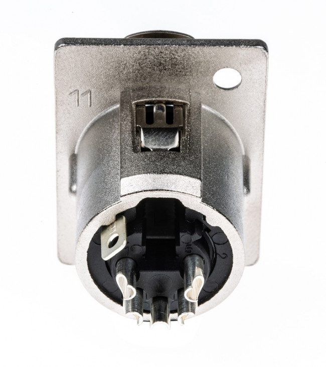 NC5FP-1, XLR Connectors 5C FEMALE NICKEL SILVER CONTACTS