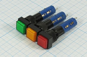 Выключатель кнопочный с фиксацией SPST, OFF-ON, красный с подсветкой ,220В/1А, IL2Вкр; №10293R ПКн\250\ 1,0\SPST\d12\чер\ ILкрСд2В\\8C\HS-21