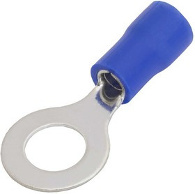 RV2-6 blue, Наконечник кольцевой изолированный RV2-6, 27 А, 16-14 AWG, синий, латунь луженая