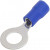 RV2-6 blue, Наконечник кольцевой изолированный RV2-6, 27 А, 16-14 AWG, синий, латунь луженая