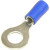 RV2-6 blue, Наконечник кольцевой изолированный RV2-6, 27 А, 16-14 AWG, синий, латунь луженая