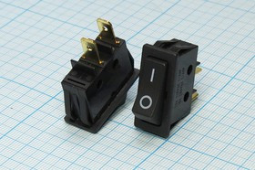 Выключатель клавишный, 2T, 250В/15А, ON-OFF, черный, черный/клав-O-I, RS-101-11C3/B; №1097 B Пкл\\15\ON-OFF\\чер\ чер\\2T\RS-101-11C3/B\