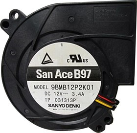 9BMB12P2K01, Blower DC 95x97x33mm 12V 96.6m³/h San Ace 9BMB