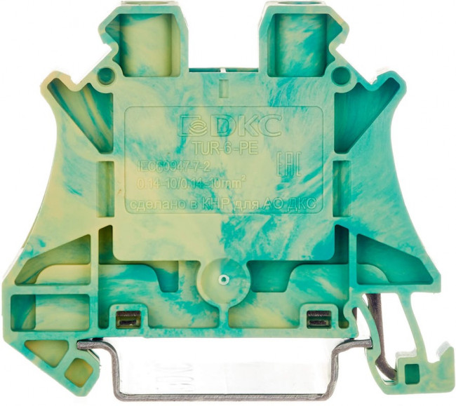 TUR-6-PE, Клемма заземления , винтовой зажим, 2 точки подключения, 6 кв.мм