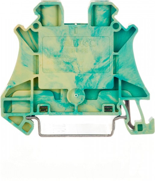 TUR-6-PE, Клемма заземления , винтовой зажим, 2 точки подключения, 6 кв.мм