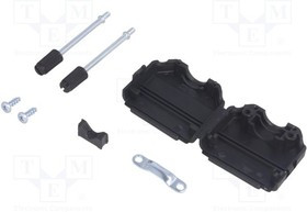 DPPK15-BK-K, Корпус для разъемов D-Sub, прямой, UNC4-40, черный