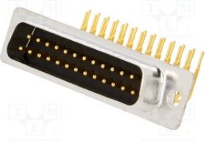 MHDD25M-T-B-MRBM, Разъем D-Sub; PIN: 25; гнездо; "папа"; на PCB; угл MHDD25M-T-B-MRBM, Разъем D-Sub; PIN: 25; гнездо; "папа"; на PCB; угл