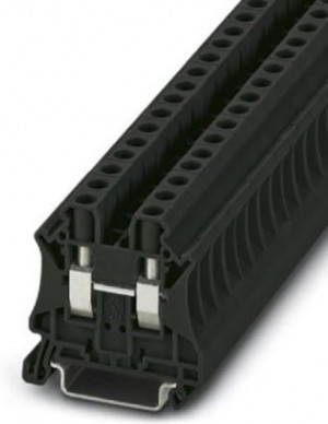 3045208, UT 6 BK Series Black DIN Rail Terminal Block, 6mm², Single-Level, Screw Termination