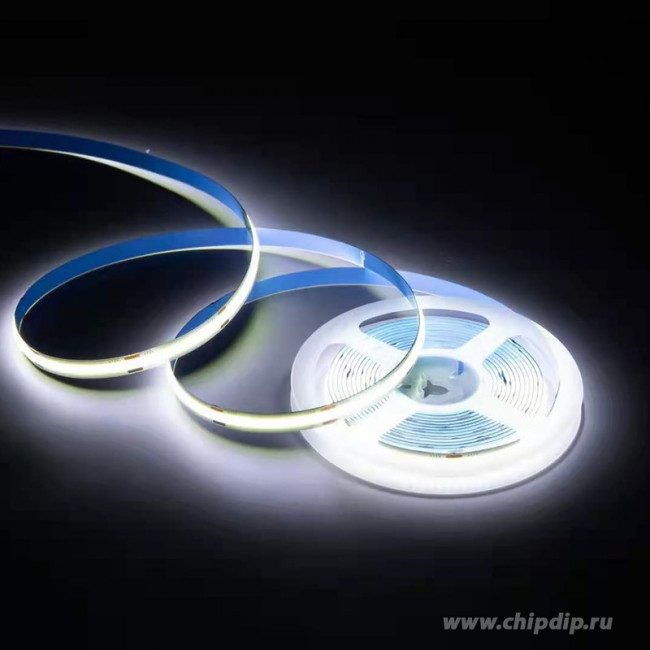 00-362, Лента светодиодная COB, холодный белый, 24В, 14Вт/м, 512SMD/м, 1200Лм/м, 6500К, IP20, 10 мм, 1м 00-362, Лента светодиодная COB, холодный белый, 24В, 14Вт/м, 512SMD/м, 1200Лм/м, 6500К, IP20, 10 мм, 1м