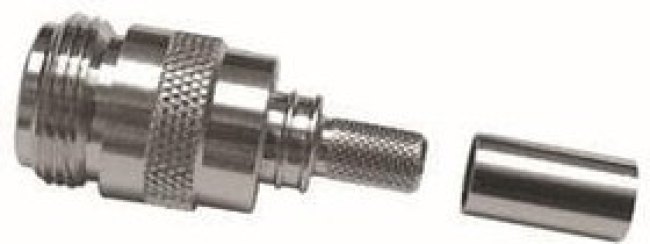EZ-240-NF-X, RF Connectors / Coaxial Connectors N-Female (jack) crimp connector (non-solder pin), no braid trim