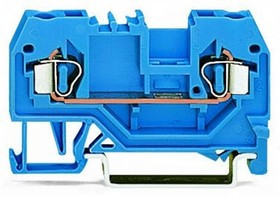 280-904, 2-пров. проходная клемма, 0,08 - 2,5 мм2, Ex i, синяя