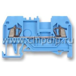 280-904, 2-пров. проходная клемма, 0,08 - 2,5 мм2, Ex i, синяя