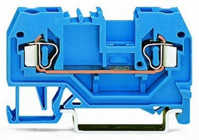 280-904, 2-пров. проходная клемма, 0,08 - 2,5 мм2, Ex i, синяя