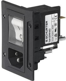 3-108-463, AC Power Entry Modules 2 POLE SCRW FRNT MNT SIDE FLNGE BK AND WH