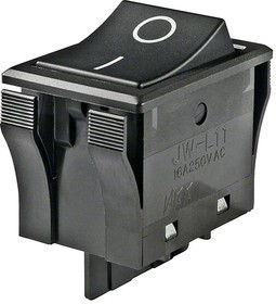 JWL11RA2A/UCV, Rocker Switches SPST TV8 RATED BLK CAP&amp;BODY VERT "O -"