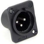 PD3MSC1, Conn XLR Connector M 3 POS Solder Cup ST Panel Mount 3 Terminal 1 Port