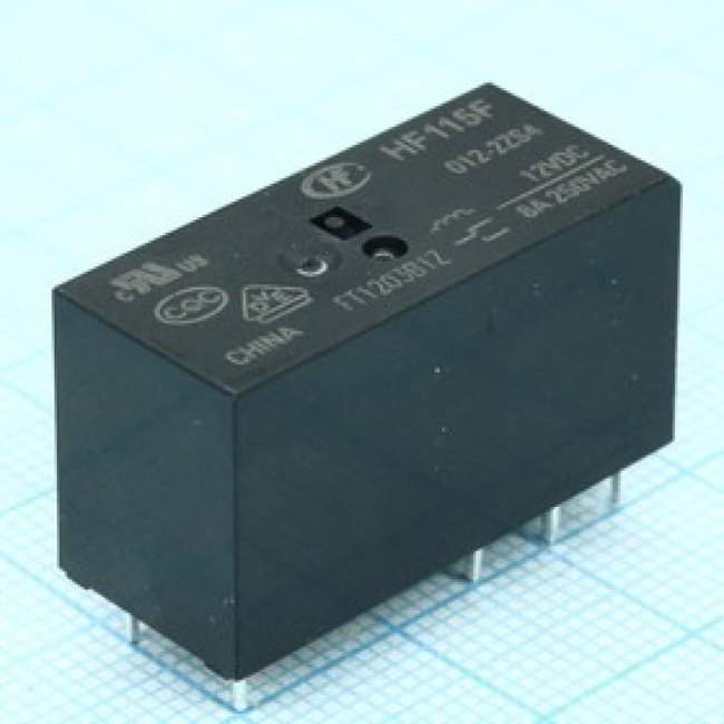 HF115F/012-2ZS4, Реле силовое, 8А две контактных группы-два направления катушка 12В HF115F/012-2ZS4, Реле силовое, 8А две контактных группы-два направления катушка 12В