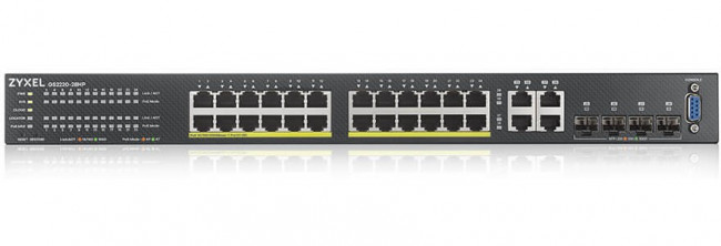 Коммутатор Zyxel NebulaFlex Pro GS2220-28HP GS2220-28HP-EU0101F 28x1Гбит/с 24PoE 24PoE+ 375W управляемый Коммутатор Zyxel NebulaFlex Pro GS2220-28HP GS2220-28HP-EU0101F 28x1Гбит/с 24PoE 24PoE+ 375W управляемый