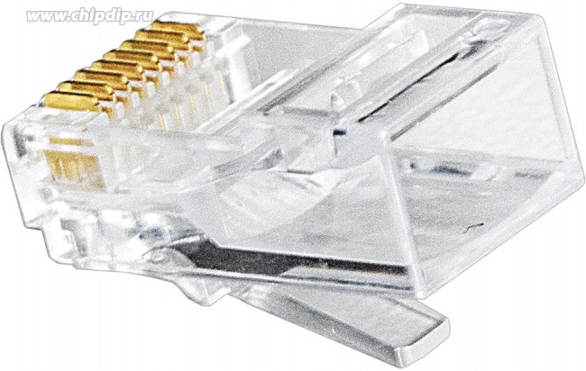 Коннектор RJ-45 Кат.5 (V) (8P8C) ExeGate под одножильный кабель