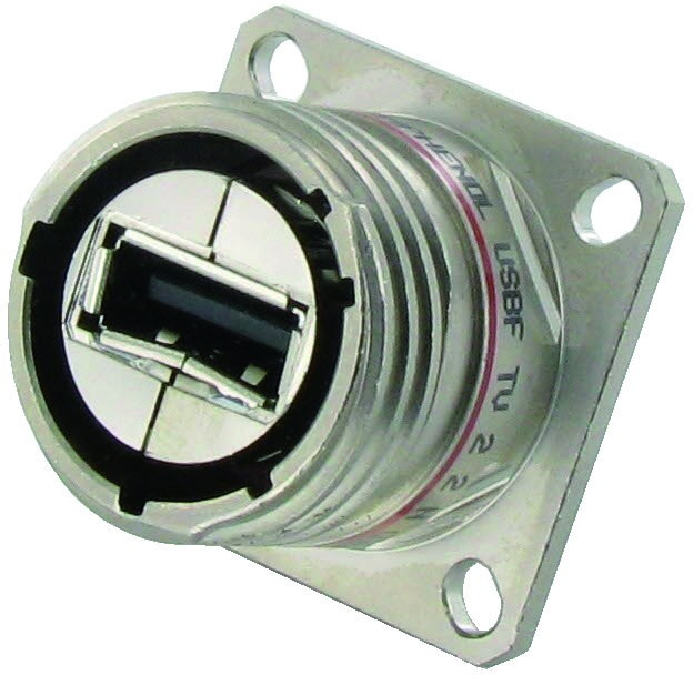 USBFTV7PE1ZN, Адаптер USB, Гнездо USB Типа A, Гнездо USB Типа A, USB 2.0, IP68, USBFTV