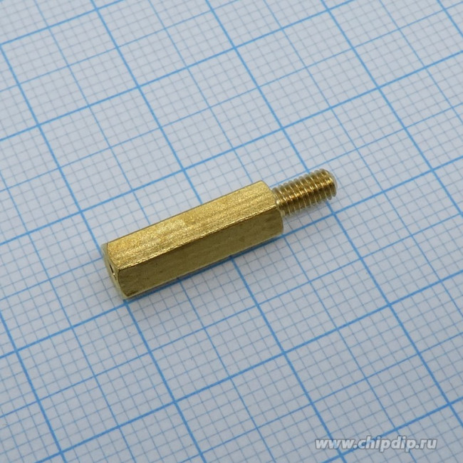 PCHSN-15, Стойка для печатных плат, шестигр., латунь, М3, 15мм